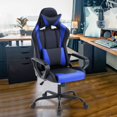 thumbnail image 1 of Video Gaming Chair, PU Leather Racing Chair, Ergonomic Office Chairs High Back Gamer Chair Computer Desk Chairs Lumbar Support with Arms Swivel Chair  for Adults(Blue), 1 of 6