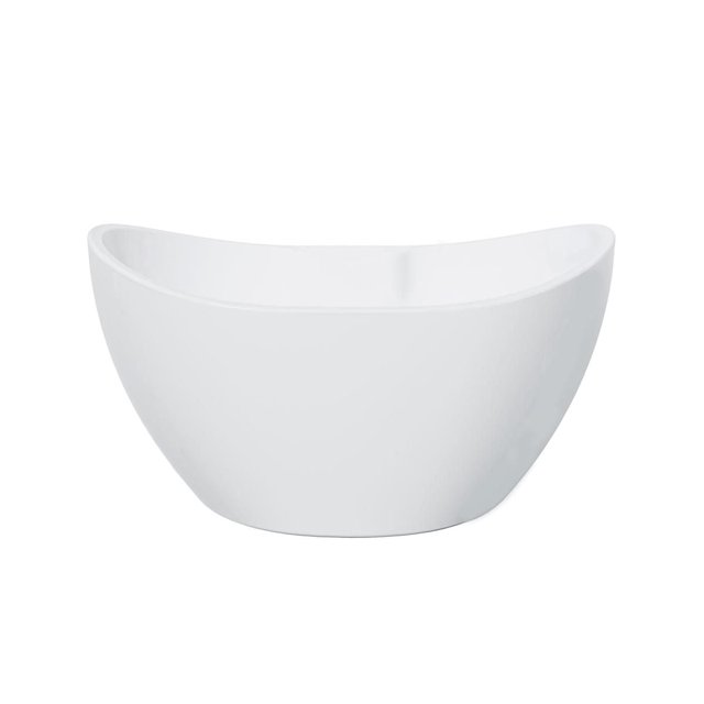 A&E Bath and Shower Turin-56-WM Baignoire Blanche Autoportante au design Rétro Courbé, Légèrement Plus Grand et Plus Haute pour Petites Salles de Bain, Offrant le Même Espace Intérieur Qu'une Grande Baignoire Alcôve.