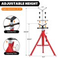 thumbnail image 4 of BeesClover Support de Vérin à Tête en V, Support de Vérin en Acier Robuste à Hauteur Réglable avec Capacité de Charge de 2500 Lb, Support de Tuyau Portable avec Pattes Pliantes pour Soudage, Découpe, 4 of 9