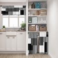 thumbnail image 2 of Black Grey Kitchen Curtains Dark Grey Window Curtains Valance and Tier Set 36 Inch, White Modern Rod Pocket Short Tier Curtain for Bathroom, Abstract Small Cafe Curtains for Living Room, 2 of 5