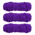 thumbnail image 1 of Unique Bargains Fil Chenille en Velours Polyester Violet, 3 Écheveaux, 1 of 7