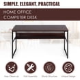 thumbnail image 4 of Costway 55'' Industrial Computer Desk  w/ Storage Shelf  Adjustable Foot Pads Home Office, 4 of 9