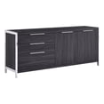 thumbnail image 1 of Armoire de Rangement en Bois de Noyer avec 5 Compartiments et Détails en Acier Inoxydable, 1 of 2
