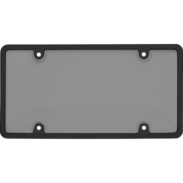 Cruiser Accessories Combo Tuf Noir et Fumée Bouclier de Plaque d'Immatriculation avec Cadre en Plastique ABS Noir durable et Bouclier en polycarbonate Résistant aux UV, Conçu pour s'Adapter aux Plaques d'Immatriculation standard de 6 par 12 Pouces avec Quatre Trous de Montage pour une installation Facile.