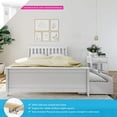 thumbnail image 2 of BEDSMART Lit Double en Bois Massif avec Rangement / Blanc, 2 of 7