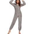 thumbnail image 4 of ITFABS Combinaison de Sommeil Épaisse en Peluche pour Femmes, Combinaison à Capuche à Manches Longues avec Fermeture Éclair, 4 of 4