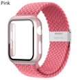 thumbnail image 1 of LEIXIUER Nylon Band for Apple Watch Bands with Case 38mm 42mm, Adjustable Braided Solo Loop with Glass Screen Protector Case ,Soft Wristband Stretch Nylon Elastic Strap for iWatch Series 3 2 1, 1 of 6