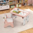 thumbnail image 1 of Costway Kids Drawing Table & Chair Set Graffiti Toddlers Art Activity Table & Chair Pink, 1 of 10