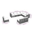 thumbnail image 3 of vidaXL 9 Piece Garden Lounge Set with Cushions Poly Rattan Black, 3 of 4