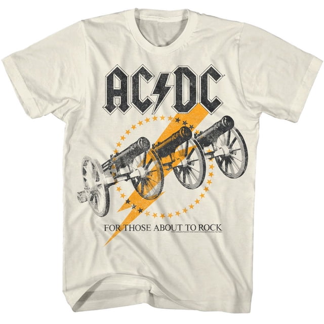 AC/DC Flashy Cannons Natural Adult T-Shirt 3Xl
