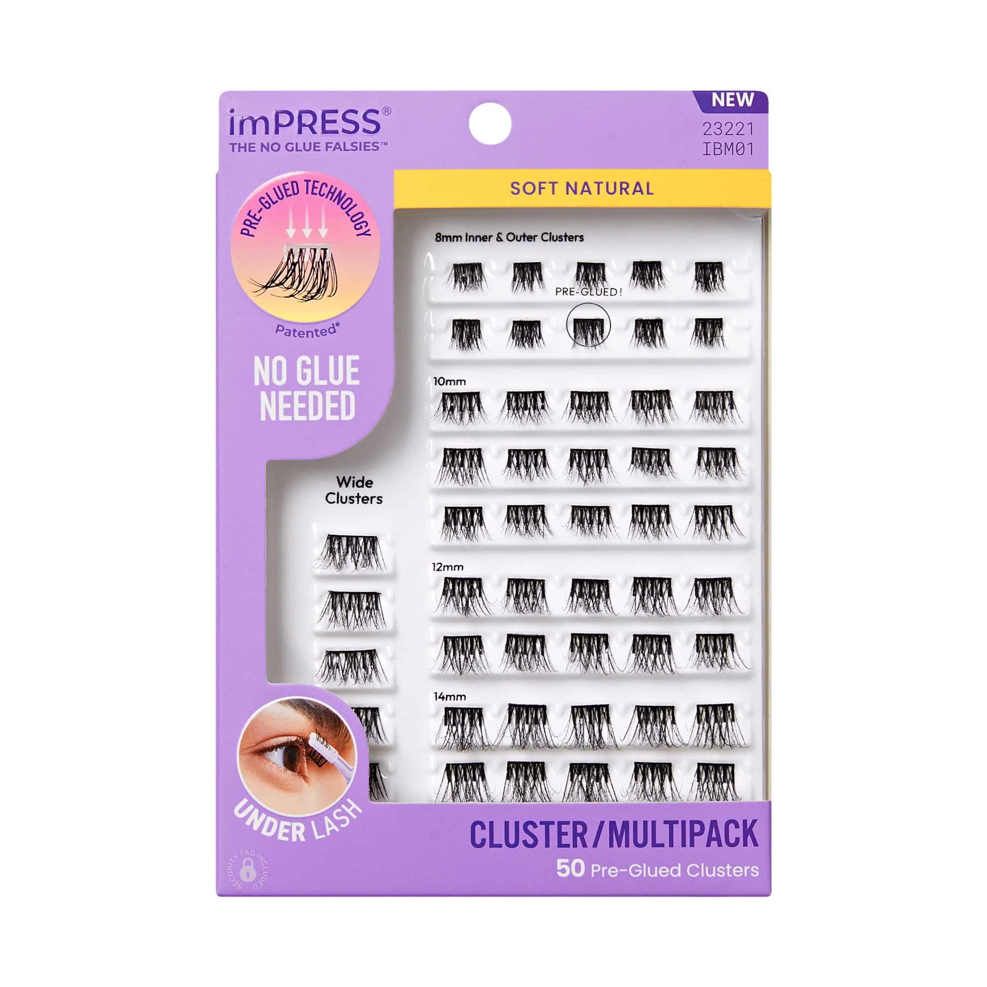 KISS imPRESS Mega Multi 01, Naturel Doux, Touffes de Cils