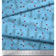 thumbnail image 2 of Soimoi Blue Poly Georgette Fabric Rocket & You Are My Everything Text Print Fabric by Yard 52 Inch Wide, 2 of 3