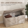 thumbnail image 4 of HOMCOM Storage Chest for Living Room, Storage Bench, 39.4"W, Grey, 4 of 10