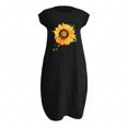 thumbnail image 4 of CEHVOM Mode Femmes Décontracté Col Rond Imprimé Tournesol Grande Taille Poche Vente, 4 of 4
