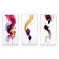 thumbnail image 2 of Designart "Fluidity Exquisite Magenta Ink Clouds V" Abstract Painting Framed Wall Art Set Of 3 - Gold Modern Frame Gallery Wall Set For Home Decor, 2 of 6