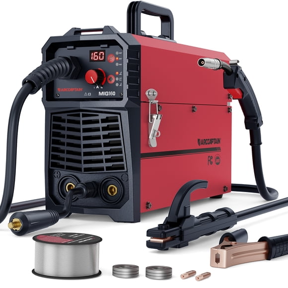 ARCCAPTAIN MIG Welder, 110V/220V Dual Voltage 160A 4-in-1 Gas Gasless Flux Core/Stick/Lift TIG Welding Machine