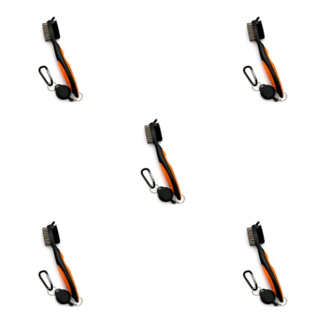 Redempat Stainless Steel Golf Club Brush Portable Solid Color Shoe Brushes Orange Lidless 5Set