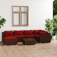 thumbnail image 1 of vidaXL 7 Piece Garden Lounge Set with Cushions Poly Rattan Brown, 1 of 5