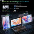 thumbnail image 3 of TUTT 14'' Portable Monitor | Laptop Base | 360° Rotation Stand, Multi-Position | F3 Built-In Speaker | All Devices Compatible (H5 Converter Cable Included), 3 of 12