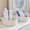 thumbnail image 2 of simhoa Ensemble de 2 Pcs Paniers Ronds Tressés Petits Rangement Cadeaux Mini Plateau Corde Montessori Blanc, 2 of 8