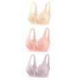 thumbnail image 4 of Timegard 3pc Wireless Bras for Women Front Closure Full Support Wide Strap Comfort Breathable Everyday Bra, 4 of 4
