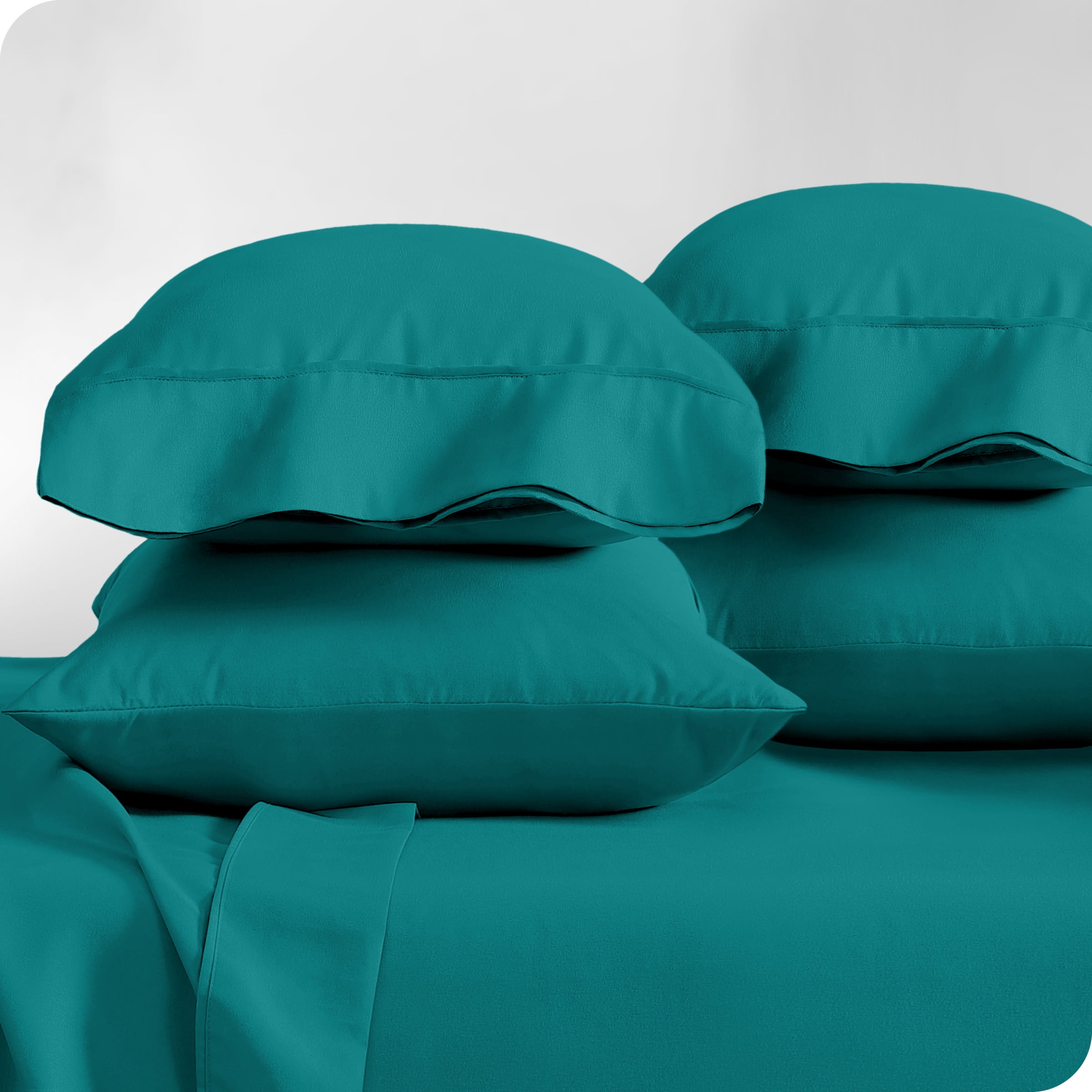 Bare Home Pillowcase Set - Premium 1800 Collection - Double Brushed - Ultra Soft - King Size, Emerald, 4 Count