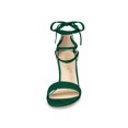 thumbnail image 2 of BLISSFUL STEP Sandales pour Femmes Unies d'Été à Talons Blocs à Lacets Vert 6,5, 2 of 8