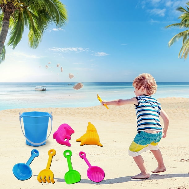 AolKee Kit De Plage Pliable 12 Pièces – Seau, Pelles, Moules Animaux – Sac De Transport – Idéal Pour Été Et Voyages