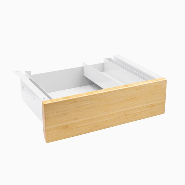 Desky Minimal Under Desk Drawer - Bamboo / White