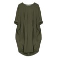 thumbnail image 3 of Robe Décontractée pour Femmes, Longueur Genou, Manches Longues, Ample, Tendance, Imprimée, Robe Confortable Coupe Droite, Robe T-Shirt avec Poches, 3 of 3