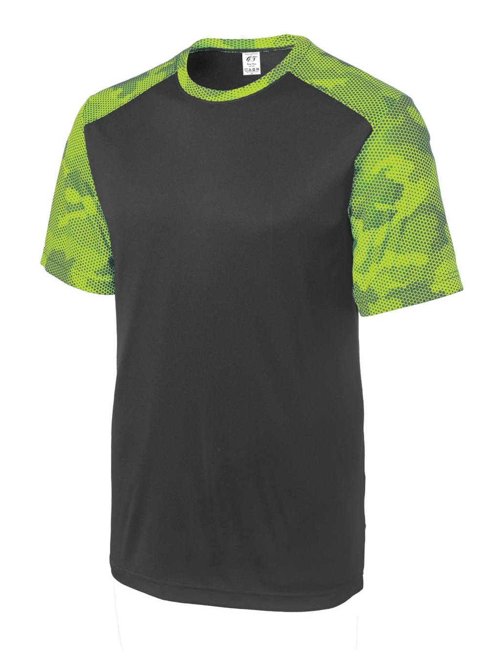 Gravity Threads CamoHex Athletic T-Shirt - Iron Grey/Lime Shock - X-Large