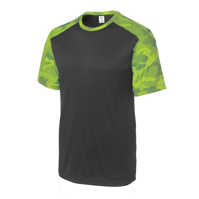 Gravity Threads CamoHex Athletic T-Shirt - Iron Grey/Lime Shock - X-Large