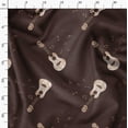 thumbnail image 3 of Soimoi Modal Satin Fabric Notes & Guitar Musical Instrument Print Fabric by Yard 42 Inch Wide, 3 of 5