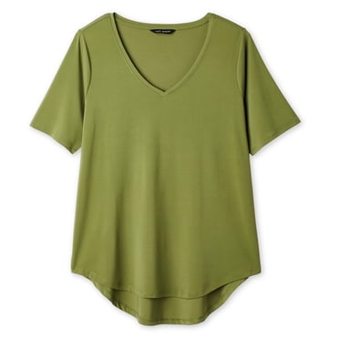 T-shirt à encolure en V Lane Bryant Plus pour femmes