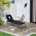 thumbnail image 2 of Outsunny Chaise Longue de Jardin Réglable - Ensemble de 1, Noir, 2 of 10