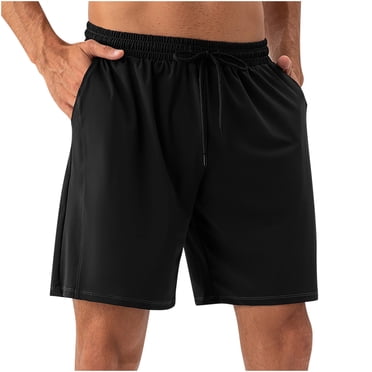 Gspmoly Shorts Athlétiques pour Hommes, Shorts de Sport Décontractés Unis pour Hommes avec Cordon de Serrage, Poches et Taille Élastique, Shorts de Golf pour Hommes en Liquidation Noir m