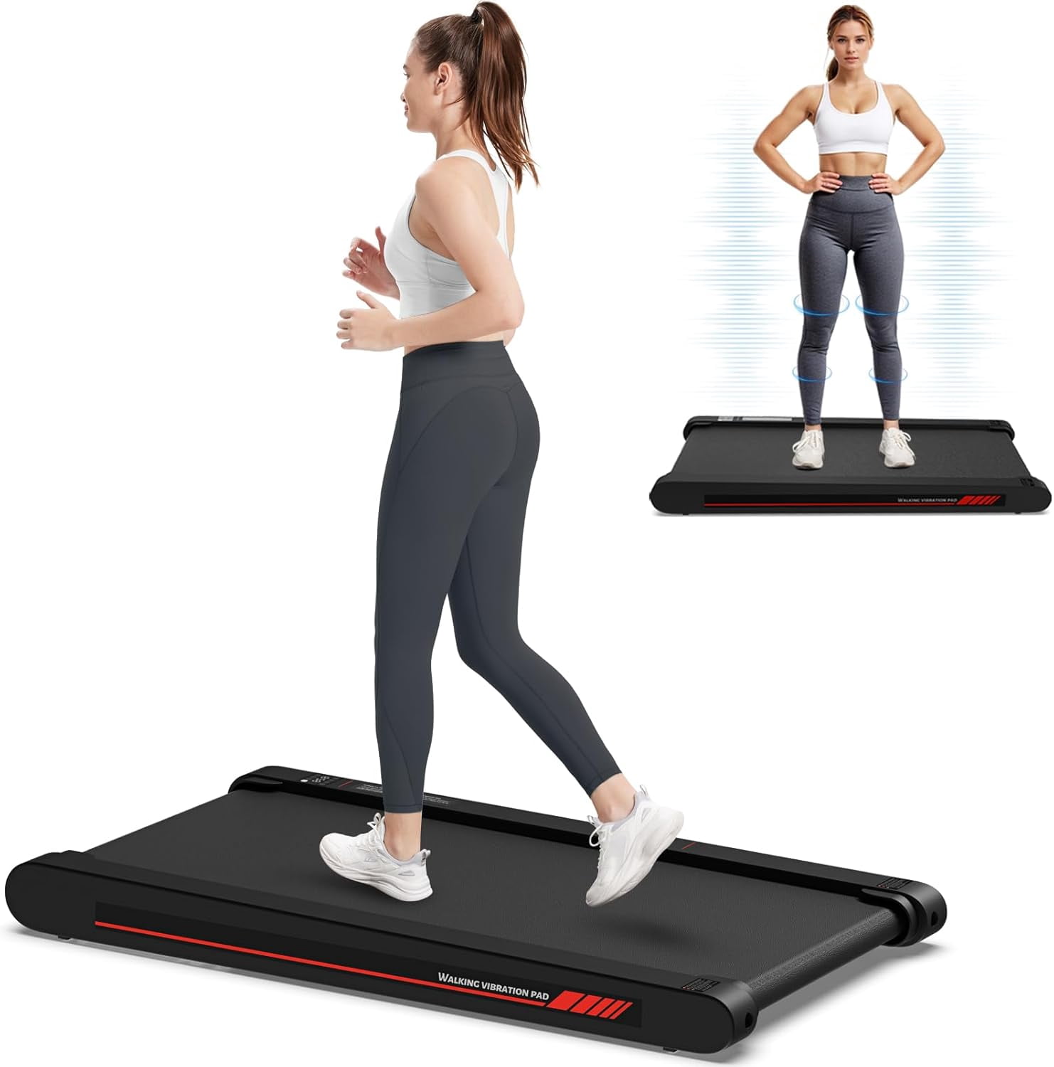 Sperax 4 in 1 Walking Vibration Pad Treadmill, Walking Treadmill Pad for Home with Remote Control and APP | Elegant Black