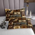 thumbnail image 3 of Erosebridal Ensembles de Courtepointe Style Ferme avec Cerf et Orignal pour Lit Simple, Ensemble de Literie Patchwork Boho Aztèque, Décor Rustique pour la Chambre, Microfibre 2 Pcs, 3 of 5