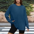 thumbnail image 2 of Diufon Oversized Sweatshirt for Women Long Sleeve Crewneck Loose Pullover Tops Solid Color Fall Fashion Clothes, 2 of 3