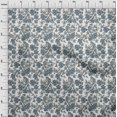 thumbnail image 3 of oneOone Tissu Popeline de Coton Imprimé Feuilles & Floral Ikat BTY 56 Pouces de Large, 3 of 4