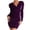 Purple, variant on Slip Dress for Women Ladies Solid Color Temperament Slim Pleated V-Neck Long Sleeved Dress Womens Tennis Dress S-330 Purple XXL