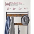 thumbnail image 3 of VASAGLE Entryway Coat Rack with Shoe Bench, Shoe Rack with Hall Tree, Modern Style，Rustic Brown and Black, 3 of 5