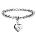 thumbnail image 1 of Girls Bracelet Gift Giving Polished Trendy Heart 26 Letters Alphabet Initial Bracelet, 1 of 5