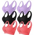 thumbnail image 1 of Timegard 6pc Sports Bras for Women Plus Size High Support Wireless Breathable Mesh Workout Running Bras, 1 of 2