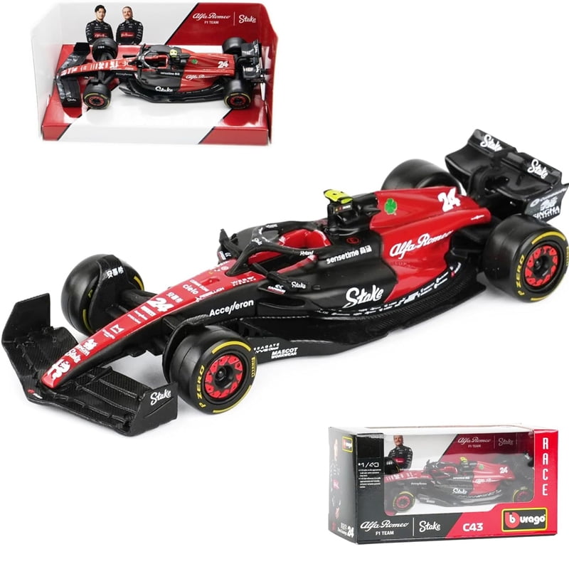 Bburago 1:43 Modèle F1 2023 Version Régulière Alfa Romeo C43 Décoration de Voiture Valtteri Bottas Alliage Formule Course Jouet Moulé sous Pression