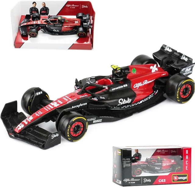 Bburago 1:43 2023 F1 Model Regular Version Alfa Romeo C43 Car Decoration Valtteri Bottas Alloy Formula Racing Diecast Toy