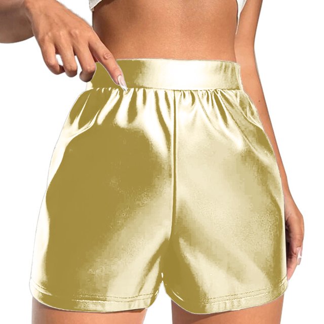 Clearance Sale 2025 Intimates Ladies Leather Shorts Multi Colored High Waisted Stretch Casual Shorts
