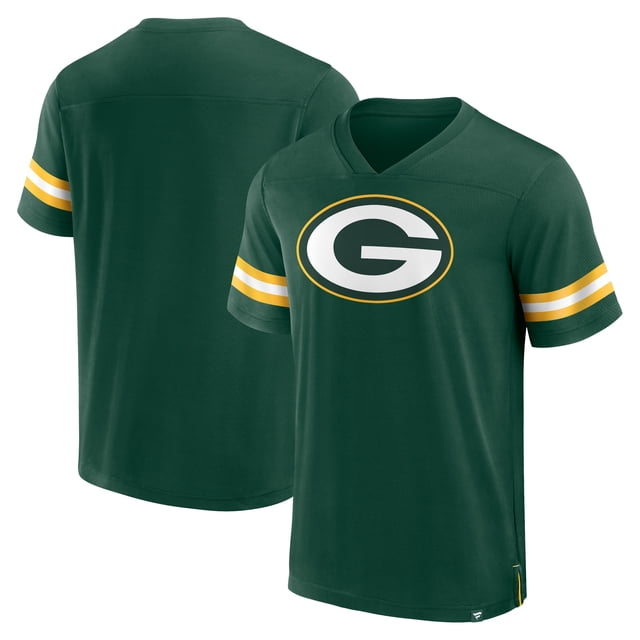 Chandail à Col en V à Manches Courtes pour Hommes Green Bay Packers NFL Hashmark