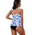 thumbnail image 2 of Beautyin Womens V-neck Ruffle Tankini Tops Layered Padded Swimsuits Top UPF 50+ Flowy Bathing Suits Swimwear Top Only, 2 of 5