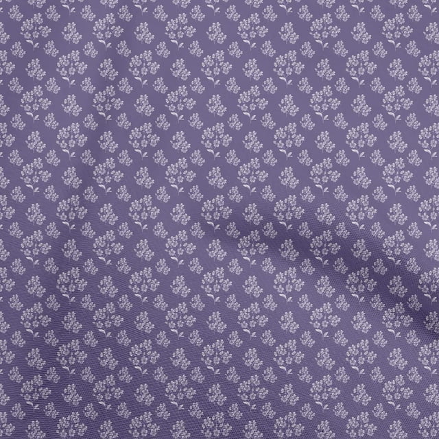 oneOone Rayon Violet Fabric Floral Sewing Craft Projects Fabric Prints By Yard 56 Inch Wide